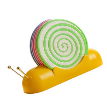 Ensemble de sous-verres créatifs en forme d'escargot-Jaune 1