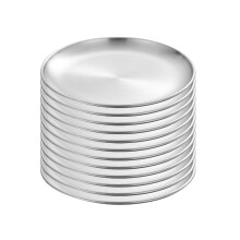 12Pieces Stainless Steel Flat Cats Bowls For Dry And Wet Food