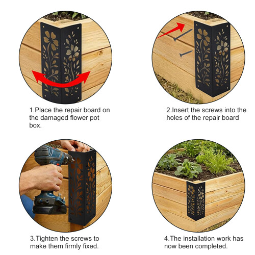 Supports d'angle de lit de jardin surélevés robustes,-8 pièces 1