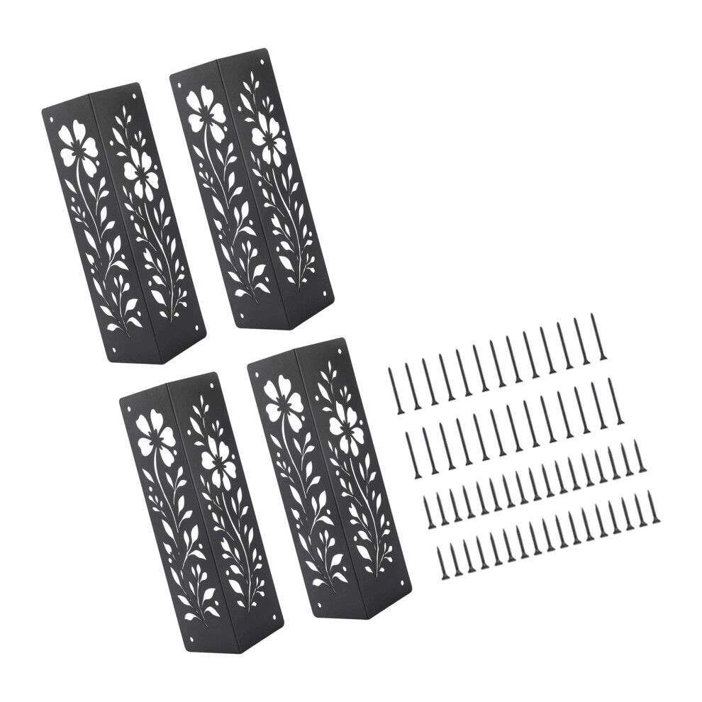 4/8Pcs Corner Bracket For Wood Heavy Duty Metal Raised-4Pcs 7627001401105
