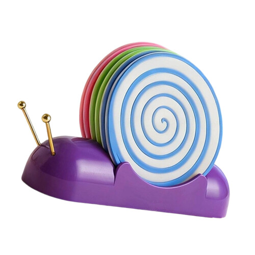 Ensemble de sous-verres créatifs en forme d'escargot-Violet 1