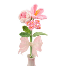 DIY häkeln Tulpen Rose gemischte Farbe Blumenarrangement-A