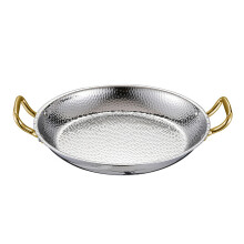 Rusts Resistant Spanish Paella Pan With Double-silver 30cm