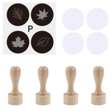 4Pieces Wooden Craft Stamps For Scrapbooking Gift Wrapping-F