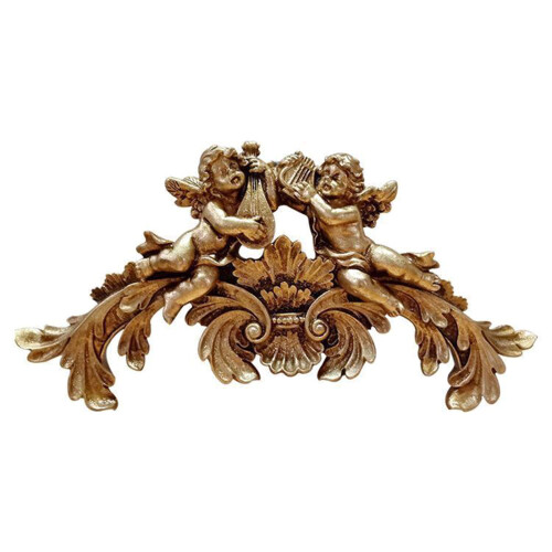 Contemporary Twin Cherubs Wall Hanging Resin-doubl angles 1