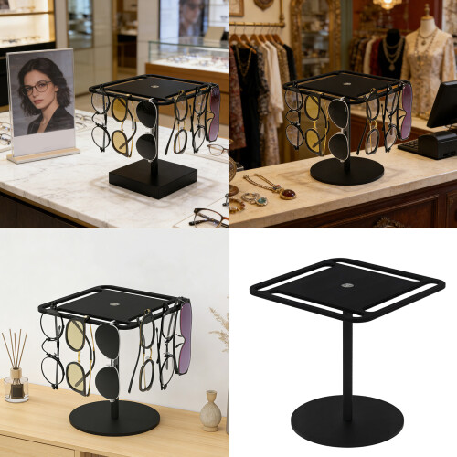 Le support de lunettes transparent-Double couche noire 2
