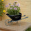 Antique Iron Garden Cart Planter Rustproof Iron Decorative 4