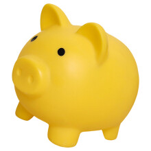 Pot d'économie de cochon en plastique, tirelire-Jaune 1