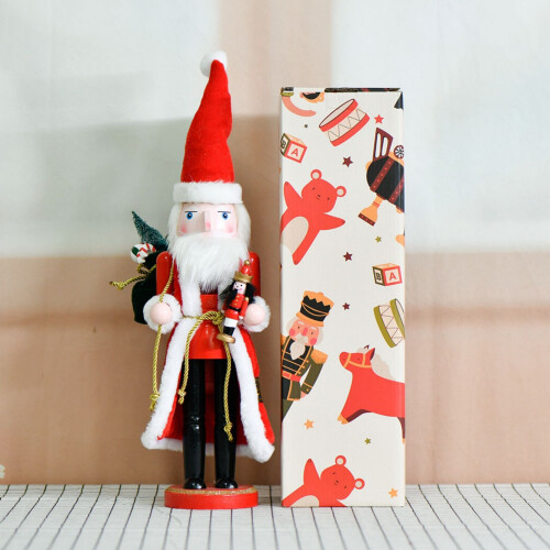 Weihnachtsmann-Skulptur-Statue mit Geschenktüten, 36 cm, 1