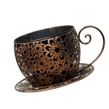 Dekorativer Retro-Charme-Eisenbehälter-Blumentopf für-Bronze