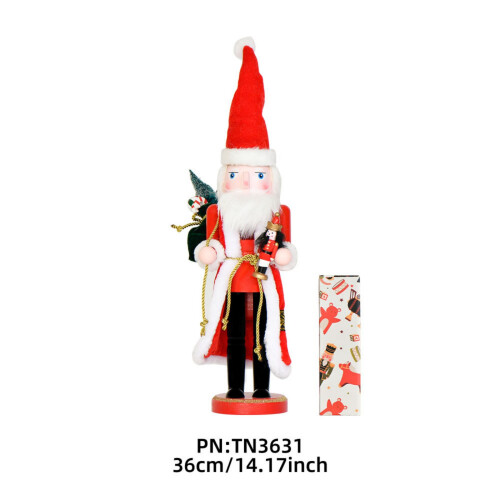 Weihnachtsmann-Skulptur-Statue mit Geschenktüten, 36 cm, 2