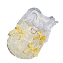 Lovely Bows Laces Pet Clothes Comfortable Breathable-Yellow M