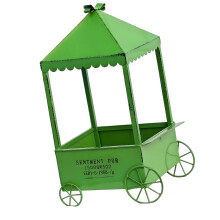 Eleganter, gestufter, rollender Blumen- und Pflanzenwagen-Grün