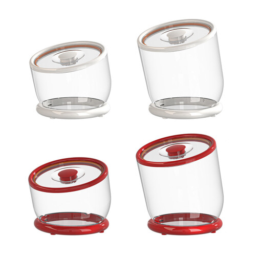 Plastic Sealed Grains Bin With Visible Level Indicators-White S 1