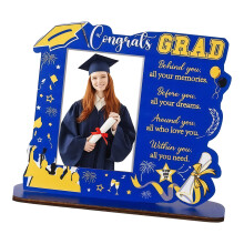 Graduation Memory Frame Wooden Photo Holder With-Blue