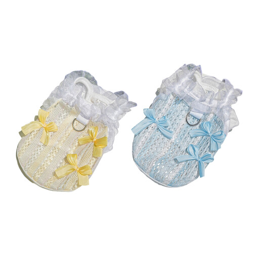 Modische Hundeweste mit Blumenmuster, atmungsaktive-Blau L 1