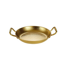Stainless Steel Spanish Paella Pan With Double Handle-gold 22cm