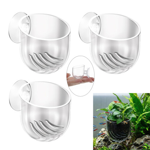 3pack Clear Bloodworm Feeding Cup With Strong Suction For 1