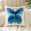Artistic Butterfly Pattern Pillow Cover Cotton Square-Rose Red 5