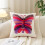 Artistic Butterfly Pattern Pillow Cover Cotton Square-Rose Red 6