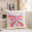 Artistic Butterfly Pattern Pillow Cover Cotton Square-Rose Red 7