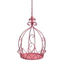 Decorative Iron Plant Holder Hanging Planter Hanging-Pink.