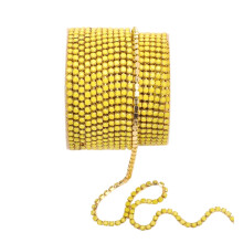 Metal Base Rhinestones Chain Trim-Gold base porcelain