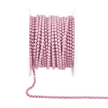 Metal Base Rhinestones Chain Trim 10Yardsx2Mm-Powder protein
