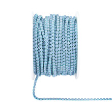 Rhinestones Close Chain Trim Roll of 10Yards 2mm Wide-cyanin