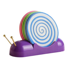 Colorful Silicone Cup Mats With Unique Snail Designs-Purple 1