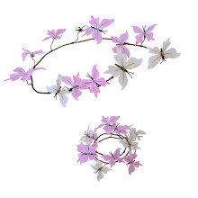 Set of 2 Bright Gradient Butterfly Vine Garlands-yellow powder