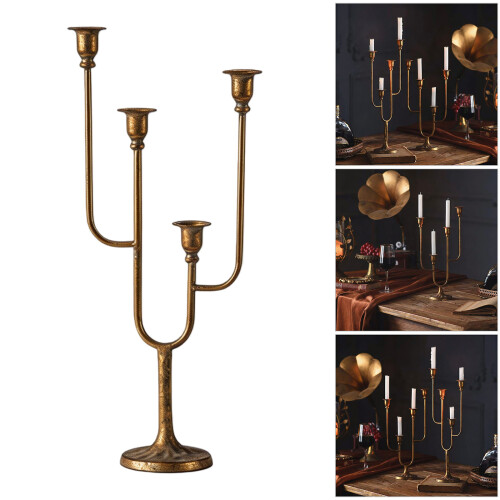 Iron Taper Candle Holders Decorative Candle Stand,4 Armed-A3414 2