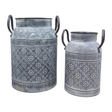 Pichets en métal Vases rétro décoratifs-Taille argent lavé
