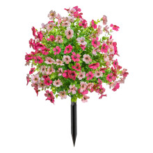 Artificial Plant Outdoor Realistic Flower Ground Stake-rose red