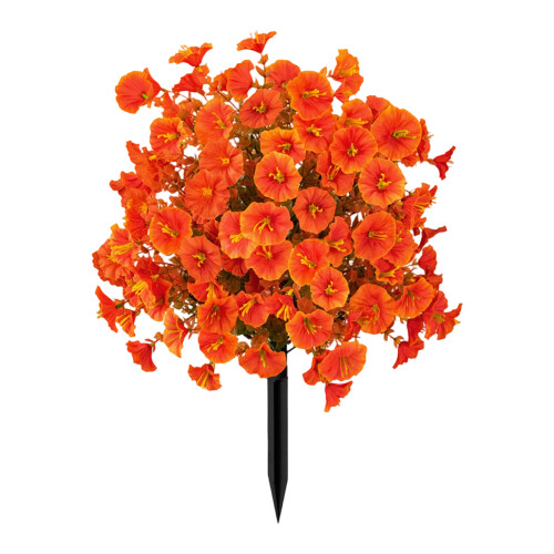 Artificial Morning Glory Flower Ground Stake Weather-Orange
