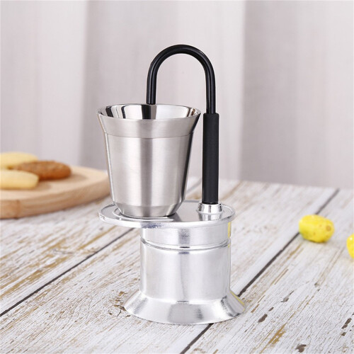 Miniature Aluminum Coffee Maker 50Ml Perfect For Single-Silver 2