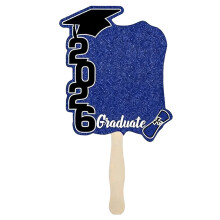 Class Of 2026 Graduation Fan Double Sided Printed Wooden-Blue