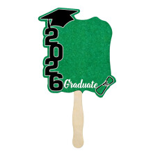 Decorative Wooden Hand Fan Class Of 2026 Commemorative-Green