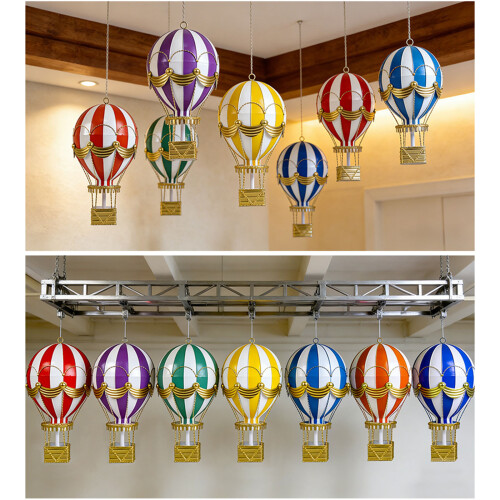 Einzigartige Eisen-Heißluftballon-Figur, klassisches-Grün 2