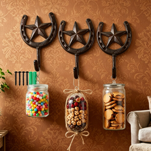 Decorative Cowboy Themed Metal Wall Hook With Rusts Proof 2