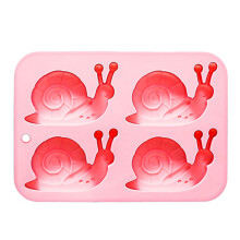 4 holtes slakvorm siliconen mallen food grade siliconen-Roze