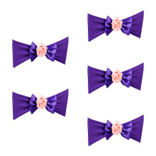 5Pcs Romantics Chair Back Bowknot Tie Decoration Easy To-Plum