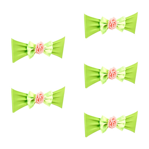 Bande élastique pour chaise de mariage, 5 pièces,-Vert clair