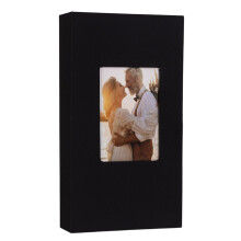 Small Photo Album 4x6 Picture Album Linen Cover Mini-Black