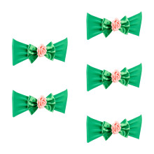 5Pcs Romantics Chair Back Bowknot Tie Decoration-dark green