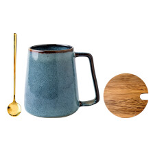 Elegante Raku geglazuurde koffiekop-sydney blauw Met lepeldeksel