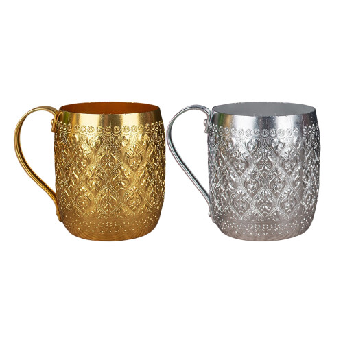 Artistic Thai Style Metal Cup With Excellent Chilling-silver 2