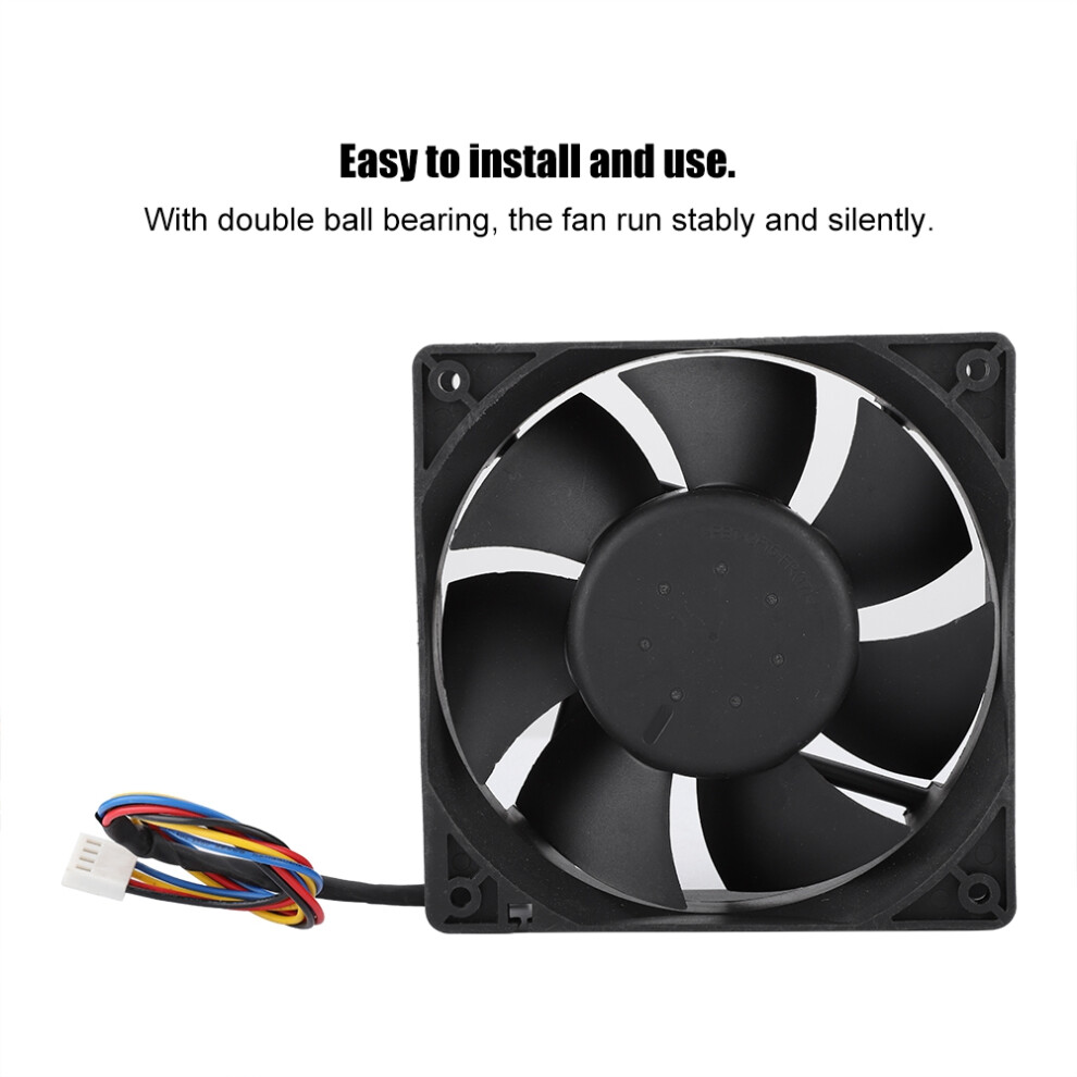 Temperature Control Pwm Cooling Fan 12Cm Dc12v 1.6A For Pc And Electronics 4291393794355