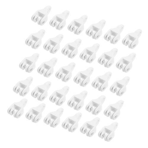 30Pcs PVC Curtain Track Rollers Plastic Quiet Gliding Pulleys