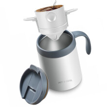 Dubbelwandige 304 roestvrijstalen koffiebrouwer en lekvrije-Wit